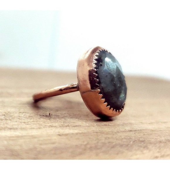 Labradorite crystal Ring size 6 handmade copper metalwork